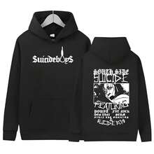 Suicide Baby - G59 Tour Top Hooded Printed Sweatshirt Retro Gothic Punk Sweater Oversized Streetwear Hip Hop Fashion 2024 - 黑色 - 查看 1