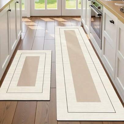 1pc Rectangular Bathroom Mat, Geometric Line Bath Rug, Doormat, Small Rug, Carpet, Kitchen Floor Mat, Home Decor, Area Rug, Outdoor Mat, Home Decor, Area Carpet, Bedroom Rug, Washable Carpet