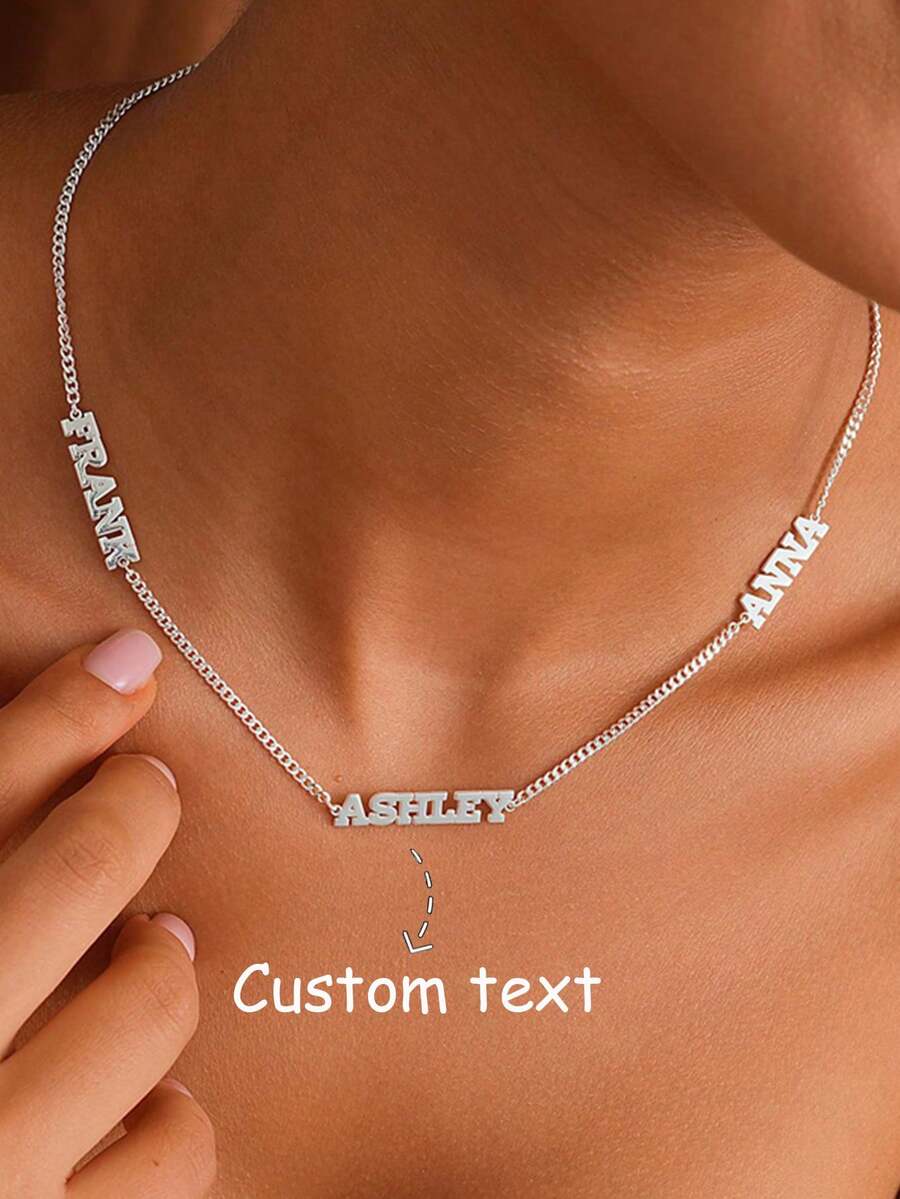 Customized Personalized Name Necklace, Exquisite Multi-Person Customized Name Necklace, Stainless Steel Cuban Chain Customized Jewelry, Perfect Gift, Mother's Day Gift