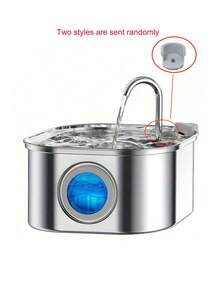 1pc 108.2oz Stainless Steel Automatic Pet Water Dispenser, Big Eyes Design, Quiet USB Powered, Suitable For Cats & Dogs, With Water Level Window, No Battery Required