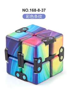 新款迷彩无限魔方 - 无限折叠魔方玩具，减压手持指尖魔方 - 彩色 - 查看 14