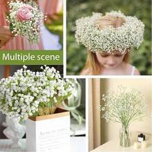 Bó hoa baby's breath nhân tạo 1/3/500 bông, hoa giả dùng trang trí ngày Valentine, cô dâu, đám cưới, nhà cửa, nhà hàng, phòng ngủ, ngày lễ, tiệc sinh nhật, trang trí sân vườn ngoài trời (Cần ít nhất 60 bông để đạt hiệu quả như trong hình) - trắng - Xem 10
