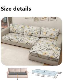 1件装树叶印花沙发靠垫套，现代热带树叶印花沙发座垫套，适合家庭使用 - 彩色 - 查看 13