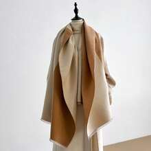 2025 New Women's Winter Wool Scarf - Long Warm Cashmere-Like Solid Color Pashmina Shawl, Wrap, Hijab, Bandana & Head Scarf - 咖啡 - 查看 4