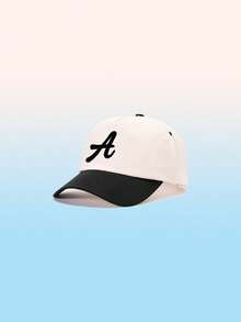 1pc Unisex Contrast Color Letter A Embroidered Baseball Cap, Adjustable Design, Lightweight And Comfortable. Suitable For Hiking, Climbing, Travel And Outdoor Activities. Casual Streetwear Cap For Both Men And Women. - A - View 13