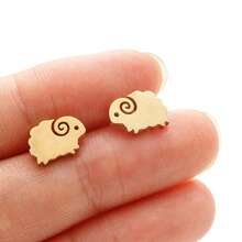 1Pair Stainless Steel Animal Sheep Stud Earrings For Women Girls Birthday Present Jewelry, Parties And Dates,Everyday Jewelry Gifts - GED372 - View 9