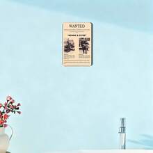 1PC 2D Flat Rustic Metal Sign Bonnie & Clyde Style Slogan Vintage Print Wanted Poster Sign Plaque Decoration Metal Wall Art Decor Humorous Retro Tin Sign Wall Art Decor, Wall Decor For BedroomGarage Kitchen Garden Decor, Home Decor Gift Ideas - 彩色 - 查看 2