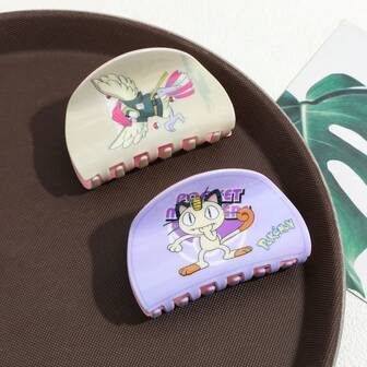 pocket monsters 1pc/2pcs Hair Claw Clips From The Pokémon Series, Hair Accessories For Decorating Hairstyles, Cute And Sweet Hair Clips, Daily Practical Hair Claw Clips, Hair Ornaments That Hold Hair In Place And Are Not Easy To Fall Off Fashion Hair Clutch