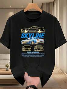 Nissan R34 Skyline Car Auto Spring, High Quality Fabric, Unique Graphic Print, Casual, Breathable - 黑色 - 查看 2