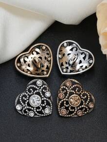 10 Stücke/Set Vintage Cut Out Herz Strass Metallknöpfe, elegante Dekoration für Mäntel, Pullover, Pelze, Anzüge, Strickjacken, Sträuße, Handtaschen, DIY Accessoires