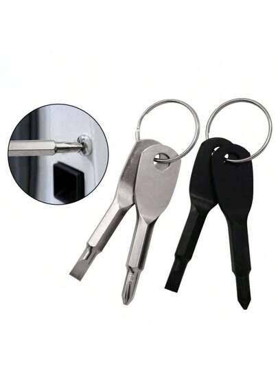 Mini Keychain Screwdriver Set, Portable Cross And Flat Head Double-Head Repair Tools, EDC Outdoor Portable Tools, Precision Disassembly Of Mobile Phones And Glasses