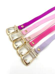 Thin Elastic Belt In Various Colors. Casual, Party, Cute, Elegant, Elastic, Buckle. - Màu Hồng baby - Xem 6