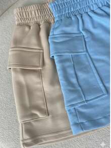 Women's Shorts Sweatpants Sweatpants Loose Shorts Comfortable Cotton - 摩卡棕 - 查看 2
