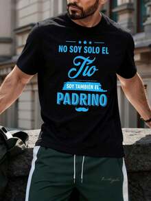 Camisetas de algodón para mujer, camiseta gráfica de primavera del Tío Padrino, algodón suave, ajuste cómodo, transpirable, hip-hop urbano, estampado gráfico único. - Negro - Ver 2