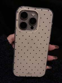 Fashionable Cute Polka Dot Glossy Soft Phone Case, Compatible With IPhone 17 Air, 16, 15, 14, 13, 12, 11 Pro Max, 16, 15, 14 Plus, Minimalist Creative Shock-Proof Back Cover - Các chấm sóng nhỏ - Xem 5