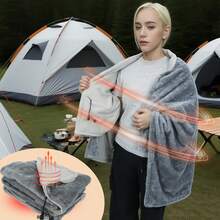 5V USB加厚电热毯，柔软舒适，可穿戴加热毯披肩，便携式加热毯，3种模式和3个定时设置，无线拉链式加热毯，适合女性户外露营旅行居家办公使用，可机洗保暖，也可用于闺蜜节、宠物派对、嘉年华、聚会装饰等场合。 - 彩色 - 查看 3