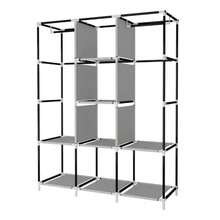 LÈRFM Buildable Closet Wardrobe Rack Wardrobe Bedroom Organization - Grey - View 5