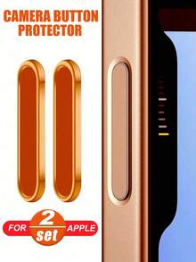 2 个智能相机快门按钮，金属导电触发键，兼容 16/16 Plus/16 Pro/16 Pro Max/17/17 Pro/17 Pro Max，防刮、耐用、不磨损（金色、银色、粉色、黑色、橙色）