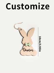 个性化复活节篮子定制姓名标签，哑光粉色亚克力兔子造型姓氏标签，可爱复活节兔子，复活节姓名定制，送给亲朋好友的礼物