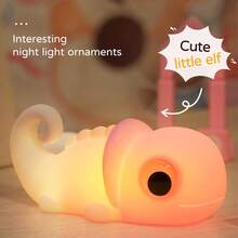 Adorable Touch LED Desk Lamp With Color-Changing Function - Soft Warm Light For Bedroom, Ideal Gift For Birthdays, Nightstand Decor, Rechargeable, Battery, Bedroom Night Light Playful Design Rechargeable Lamp, Bedroom Decor - Multicolor - View 2