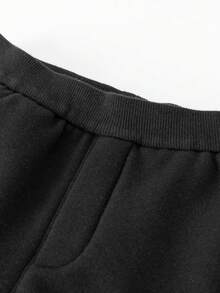 mini bala Calças de Fleece Edição Artista para Meninas Inverno 2025, Calças Flare Macias e Quentes - Preto - Visão 6