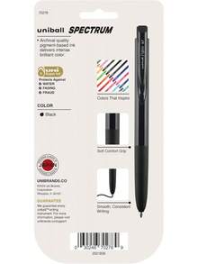 Spectrum - Bolígrafos de gel retráctiles, punta media (0,7 mm), tinta negra, paquete de 5 Para Escuela y Oficina esistente y Duradero Sin Residuos / No Mancha Papel - Negro - Ver 4