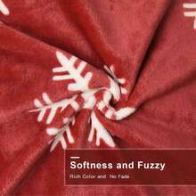 圣诞主题轻薄毛毯，法兰绒材质，230克/平方米，居家保暖毯，舒适盖毯，沙发毯，睡眠毯 - 酒紅色 - 查看 6