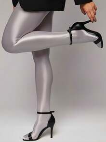 1 Pair Women's Sheer Breathable Pantyhose - Suitable For Holiday Outfits - Grey - View 3