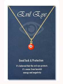 Goodwaro 1入時尚邪惡之眼項鍊藍色護身符項墜Ojo Turco，可調節，精美女士和女孩禮物珠寶