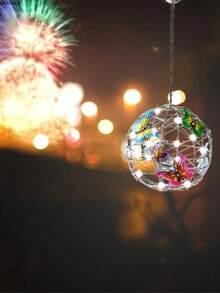 8LED Solar Butterfly Fiber Optic Lamp For Courtyard Garden Decoration, Lawn Light Swaying In The Wind, Warm And Romantic,Used For Routes, Gardens, Courtyards, Parties, Weddings, Festivals, Christmas Decorations, Solar Flooring, Lawn Lights, Halloween Decorative Lights - 多色1 - 查看 7