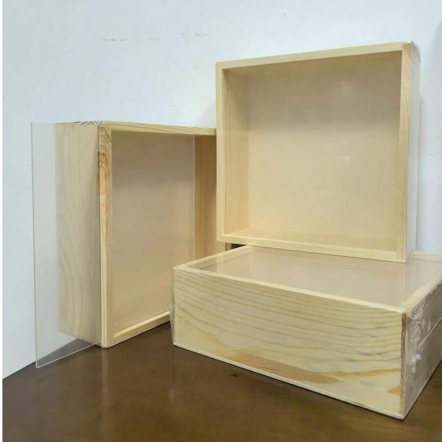 1个7.87英寸镂空木质3D相框，DIY立体展示架，亚克力抛光表面，适用于干花、DIY艺术照片、特殊场合、家居及办公装饰、照片及花卉摆设