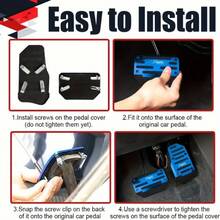 2-Pack Anti-Slip Car Pedals Red Alloy Brake, Accelerator, Clutch Pedal Covers - Suitable, SUVs, ATVs - Automatic Transmission Kit, Anti-Slip Rubber Foot Plates, Durable Foot Pedals|Ergonomic Footrest|Durable Foot Pedal - Blue - View 10