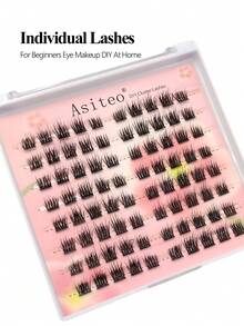 Asiteo 80pcs D Curl Clusters Lashes,Wet Look Lashes 3D Fluffy Wispy Cluster Eyelash,Natural Look Individual Lashes Reusable,For Used Daily Makeup Extension - D - View 5