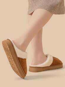 1 Pairs (Women's & Men's) Cozy Plush-Lined Suede Winter Slippers-Warm, Non-Slip, Earth-Tone Open-Toe Home Shoes For Cold Season, Comfortable Indoor/Outdoor Use, Perfect For Family Daily Wear & Holiday Gifts Insulation,Galentines,Puppy,Carnival,Party Decorations,Shoe,Spring Summer Picks,Brides Maid Gifts,Room,Bedroom Decor,Beach,Travel,For Men,For Women,Vacation,Women's Day,Travel Essentials,Wedding Favours,Y2k,Bedroom,Car Accessories Women,Kitchen Decor,Cute Stuff - Multicolor - View 5