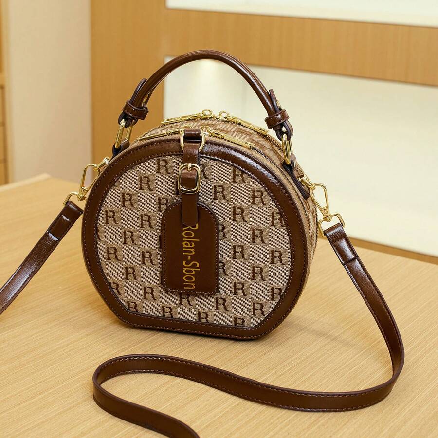 Apfel-förmige bedruckte vintage bestickte Tragetasche, Pendler-Umhängetasche mit großer Kapazität, modische lässige Handtasche, Marken-Nische Hochwertige 2025 neue Lässig tasche für Frauen