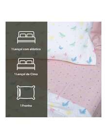 Appel Single Bed Sheet Set, 3 Pieces, 100% Cotton Percale, 200 Thread Count, Cotton Dreams - Multicolor - View 2