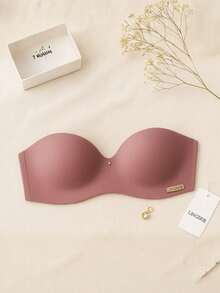 Women's Strapless Bra With Reinforced Support And Removable Straps - Rusty Rose - View 1