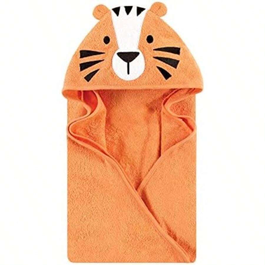 Hudson Baby - Toalla Unisex de algodón con Capucha para bebé, Conejito Floral, Talla única(Tigre Una talla) - Multicolor - Ver 1