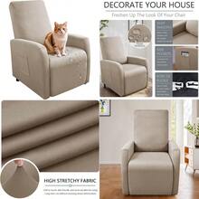 Small Recliner Chair Covers Waterproof 4 Pieces Lazyboy Recliner Chair Cover Stretch Recliner Slip Cover Recliner Slipcovers-Light Brown - LightBrown - View 1
