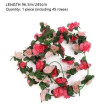 2pcs Artificial Gradient Color Rose Vines, Full Blooms With Multi-Layers, Flexible Shaping. Suitable For Wedding Arch Decor, Aisle Arrangement, And Wall Decoration. Can Also Be Hung On Balcony Railings Or Living Room Ceilings. Designed For Romantic Scenes: An Ideal Choice For Wedding Venue Landscaping And Home Decor, Creating A Soft And Dreamy Spring/Summer Ambiance.
