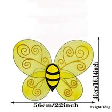 Conjunto de disfraz de abeja, incluye diadema y alas de abeja, apto para hombres y mujeres, regalo de Navidad - Amarillo - Ver 4