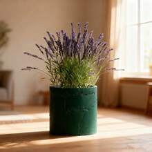 ORIZZONTE Modern Decorative Cement Effect Vase – Minimal Industrial Design For Plants, Cactus, Bonsai – Home/Office Gift Idea – 100% Made In Italy, Shipping From Italy - Green - View 2