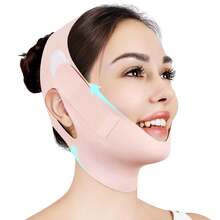 V Line Lifting Mask, V Shaped Face Mask, V Shaped Contouring Face Mask, Face Lifting Strap, Face Toning Belts, Jaw Exerciser, Washable And Reusable - 粉色 - 查看 1