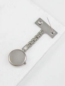 1只护士手表，金属材质，清晰刻度表盘，易于读取时间，夜光指针，针扣，适合护士及其他医务人员佩戴。 - 銀色 - 查看 2