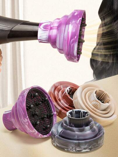 Difusor plegable universal para secador de pelo, herramienta de calidad de salón, diseño plegable y portátil ligero para viajes, se ajusta a la mayoría de los secadores de pelo. Difusor universal para secador de pelo, accesorio de difusor para cabello rizado y ondulado natural, difusor profesional para secador de pelo