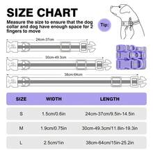 Lynxking 1PC Dog Collar Waterproof Pet Collars Anti-Odor Adjustable PVC & Polyester Soft With Reflective Stripe Basic Dog Collars - Purple - View 2
