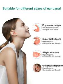 带收纳盒的隔音耳塞，可重复使用硅胶材质，适合游泳、睡觉、打鼾、学习、音乐会、户外旅行、工业工作等场合，有效降低噪音，保护听力，防水隔音，佩戴舒适，男女皆宜，是送给朋友的理想礼物。 - 彩色 - 查看 6