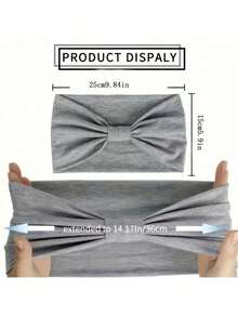 3pcs/Set Women's Boho Headband Set - Thick Elastic Non-Slip Headbands With Bow & Ring Design, White/Grey/Black, Soft Stretchy Hair Accessories Suitable For Fitness, Running, Yoga, Gym - Multi-Color Options, Long Hair Friendly (White, Grey, Black) - Ideal Choice For Women's Fitness & Casual Outfits - Secure Fit, Multipurpose Headbands For Sports & Daily Use - Suitable For Fitness & Running Headbands, Women Headbands Winter Scarf Warm Hair Bands Women Bandanas - 彩色 - 查看 5