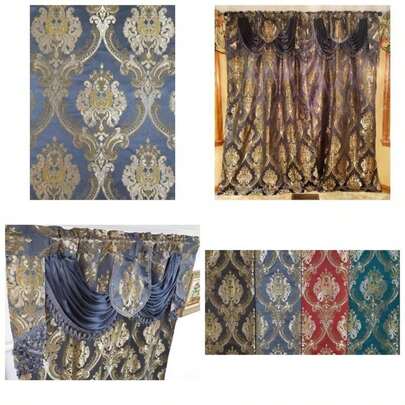 Luxe Love. Panel de Cortina de Ventana Jacquard con Cenefa de Lujo adjunta Juego de 2 Piezas. Gris Profundo, 54 Pulgadas de Anchox 84 Pulgadas de cada con Cenefa de 18 Pulgadasx 2 Piezas