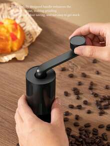 1个便携式手动咖啡豆研磨机，透明可视设计，大容量粉末容器，家用及宿舍适用手摇式咖啡研磨机